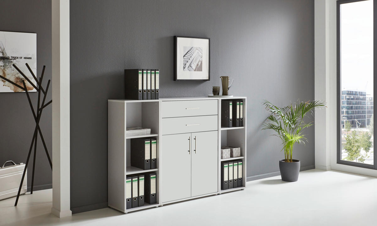 AKTENSCHRANK 172,6/113,6/33 cm  - Weiß/Grau, MODERN, Holzwerkstoff (172,6/113,6/33cm) - MID.YOU