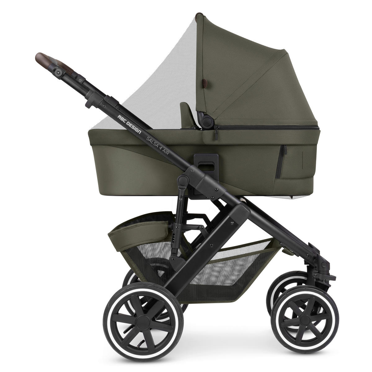 KINDERWAGENSET  Salsa 4 Air Starter Set  Wheat  - Schwarz/Olivgrün, Basics, Textil/Metall (77/35/110cm) - ABC Design