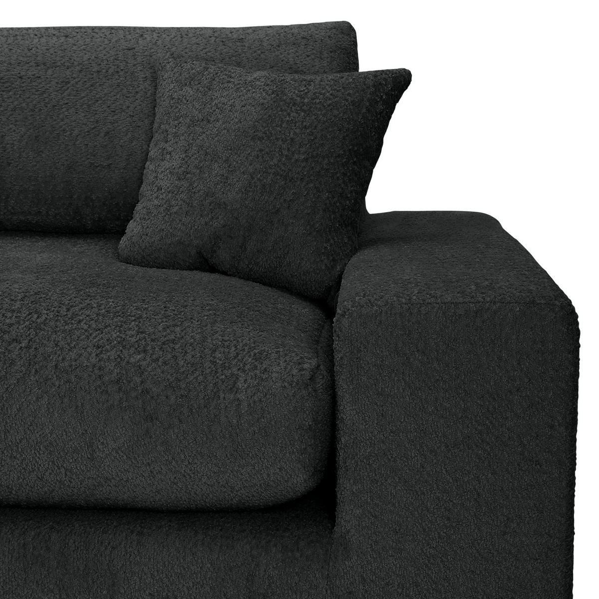 ECKSOFA  Anthrazit Bouclé  - Greige/Anthrazit, MODERN, Kunststoff/Textil (255/255cm) - Landscape