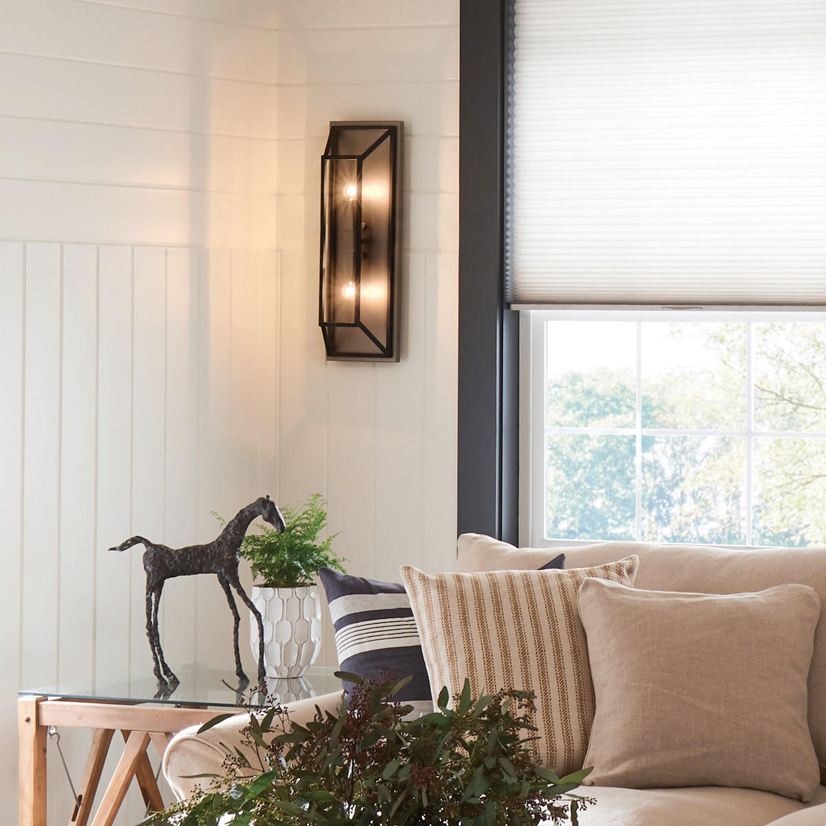 WANDLEUCHTE - Schwarz/Bronzefarben, Konventionell, Metall (19/23,5/56,6cm) - Elstead Lighting