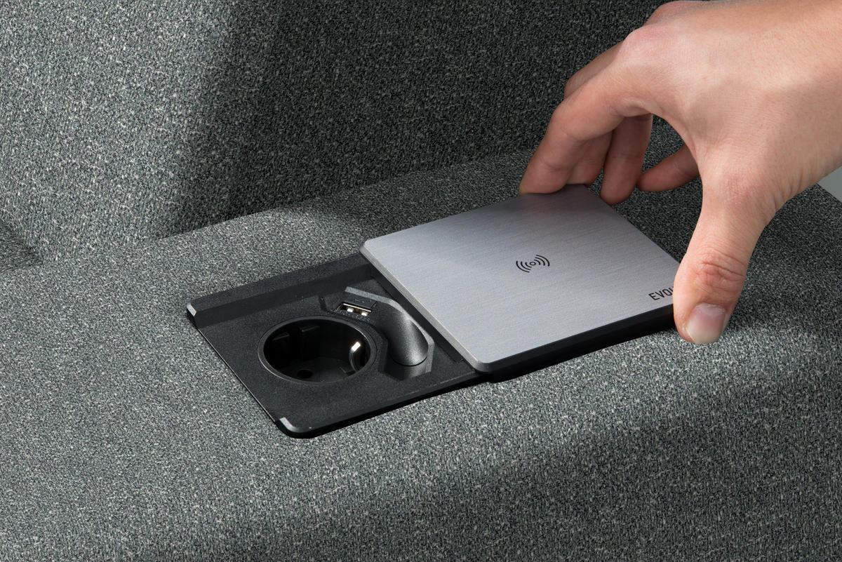 ECKSOFA  in Mikrovelours Graugrün  308/205 cm  - Alufarben/Graugrün, Design, Textil (308/205cm) - Sedda