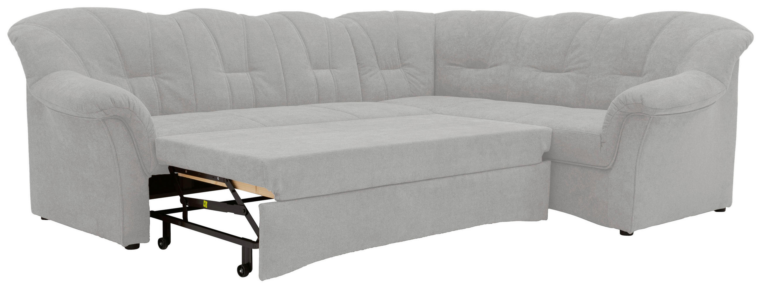 ECKSCHLAFSOFA Hellgrau Mikrofaser - Hellgrau/Schwarz, KONVENTIONELL, Kunststoff/Textil (243/192cm) - MID.YOU