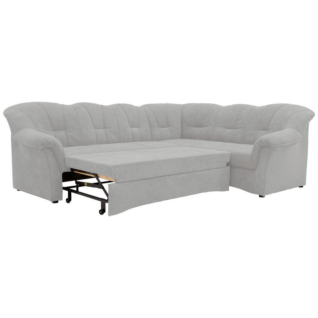 Thumbnail - Mid.you Eckschlafsofa, Hellgrau, Textil, Uni, 5-Sitzer, 243x192 cm, Made in EU, FSC Mix, Schlafen auf Sitzhöhe, Rücken e...