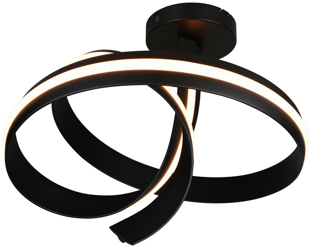 LED-DECKENLEUCHTE Cisenna 70/55 cm   - Schwarz, Design, Metall (70/55cm) - Cinque