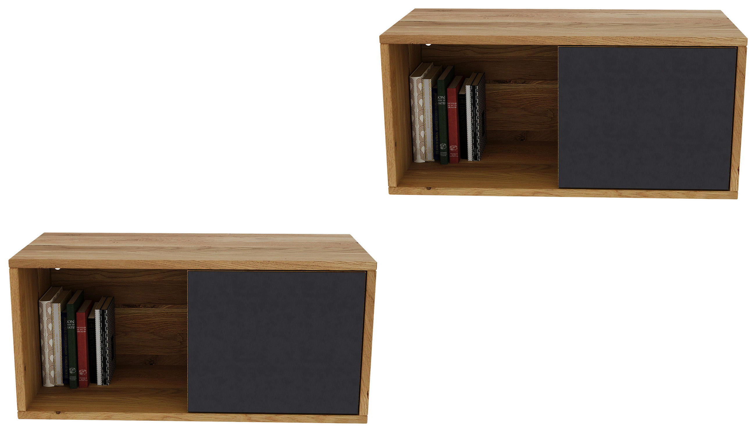 Linea Natura Wandregalset Eiche 80x30x25 cm