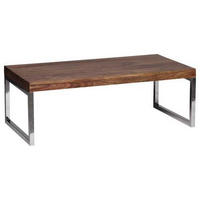 COUCHTISCH Sheesham massiv 120/60/40 cm rechteckig Sheeshamfarben  - Chromfarben/Sheeshamfarben, Design, Holz/Metall (120/60/40cm) - MID.YOU