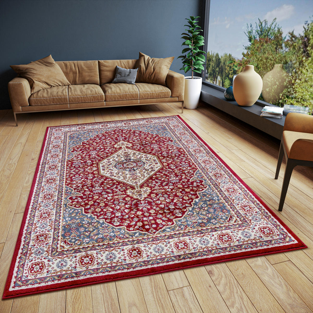 FLACHWEBETEPPICH 120/170 cm Luxor Multicolor, Rot  - Rot/Multicolor, Design, Kunststoff/Textil (120/170cm)