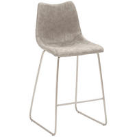 TRESENSTUHL Lederlook Edelstahlfarben, Hellgrau  - Edelstahlfarben/Hellgrau, KONVENTIONELL, Textil/Metall (49/99/51cm) - Livetastic