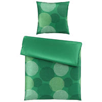 WENDEBETTWÄSCHE Cerchi Satin 135/200 cm  - Grün, Design, Textil (135/200cm) - Novel
