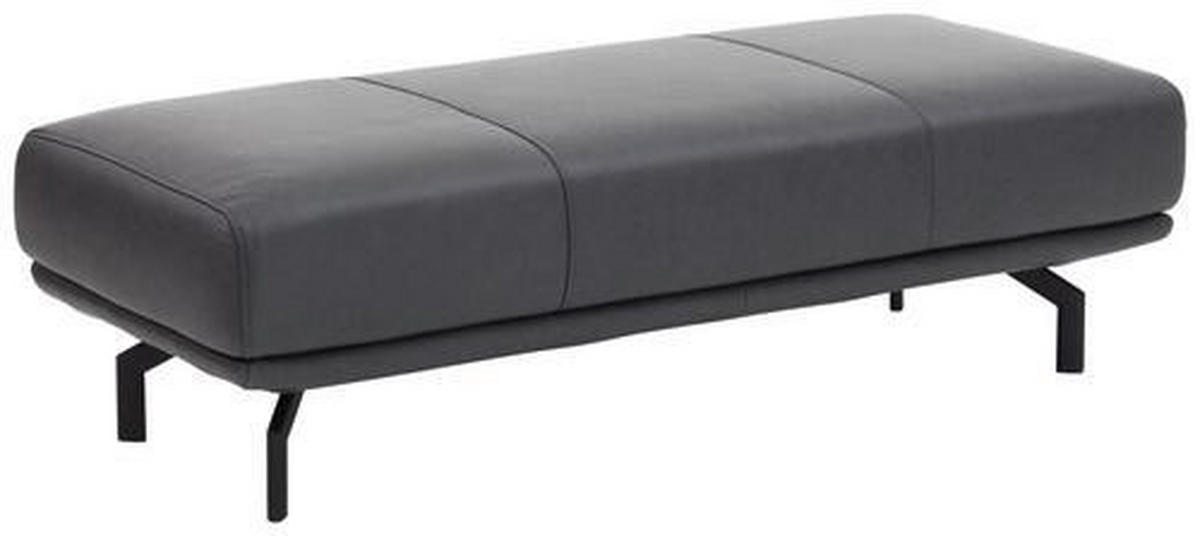 ECKSOFA in Echtleder Anthrazit  - Anthrazit, Design, Leder/Metall (325/255cm) - Dieter Knoll