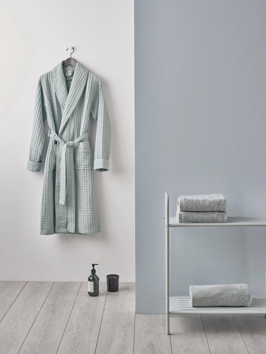 BADEMANTEL S Unisex  - Grün, Basics, Naturmaterialien/Textil (Snull) - Aquanova
