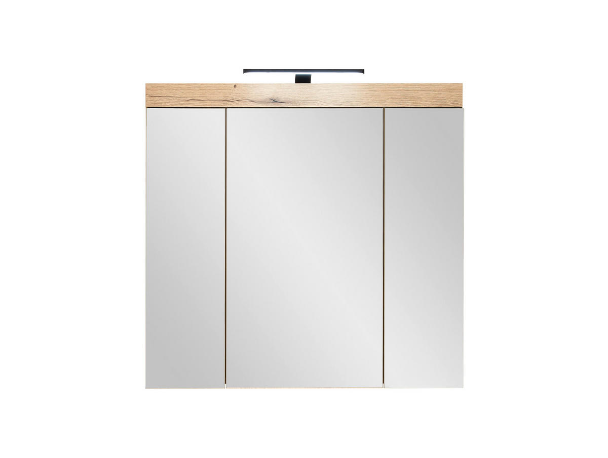 SPIEGELSCHRANK 80/77/17 cm  - Eichefarben, Basics, Glas/Holzwerkstoff (80/77/17cm) - MID.YOU