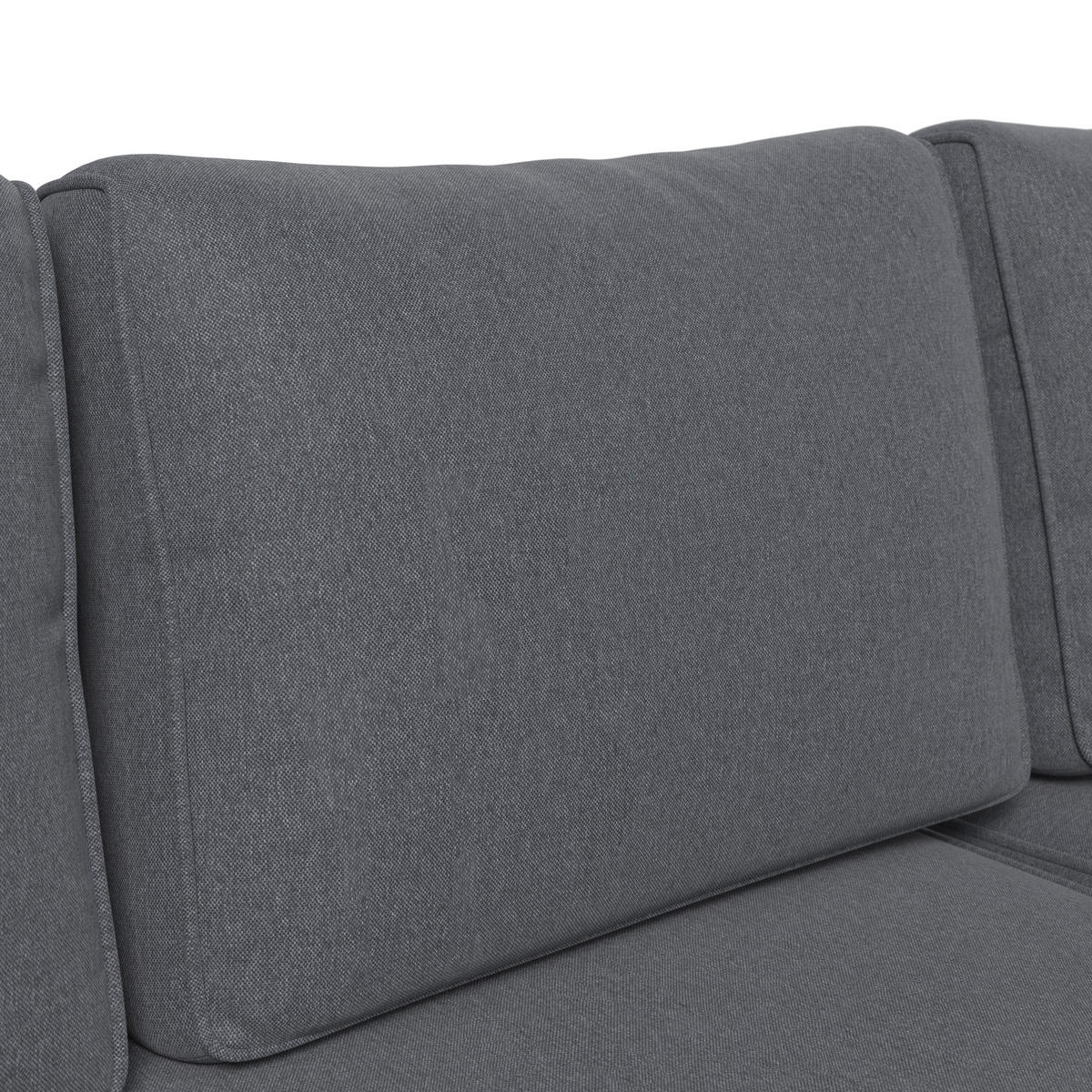 LOUNGEGARNITUR 3-teilig   117/66/62 cm Eisen  - Dunkelgrau, MODERN, Textil/Metall (117/66/62cm) - Ambia Garden