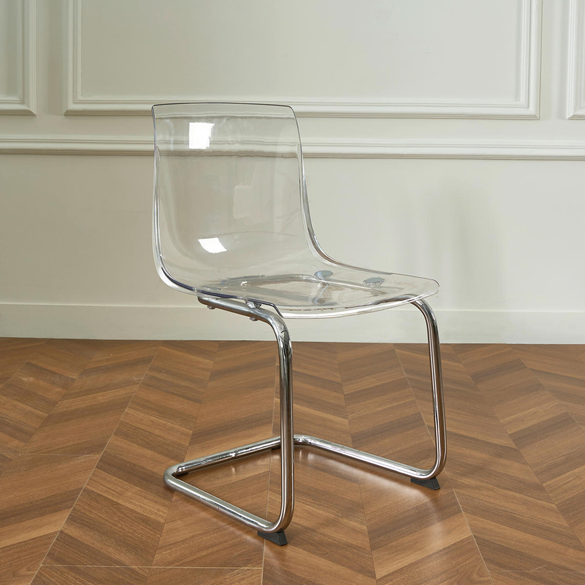 STUHL - Chromfarben/Transparent, Design, Kunststoff/Metall (48/86/50cm) - Stylife