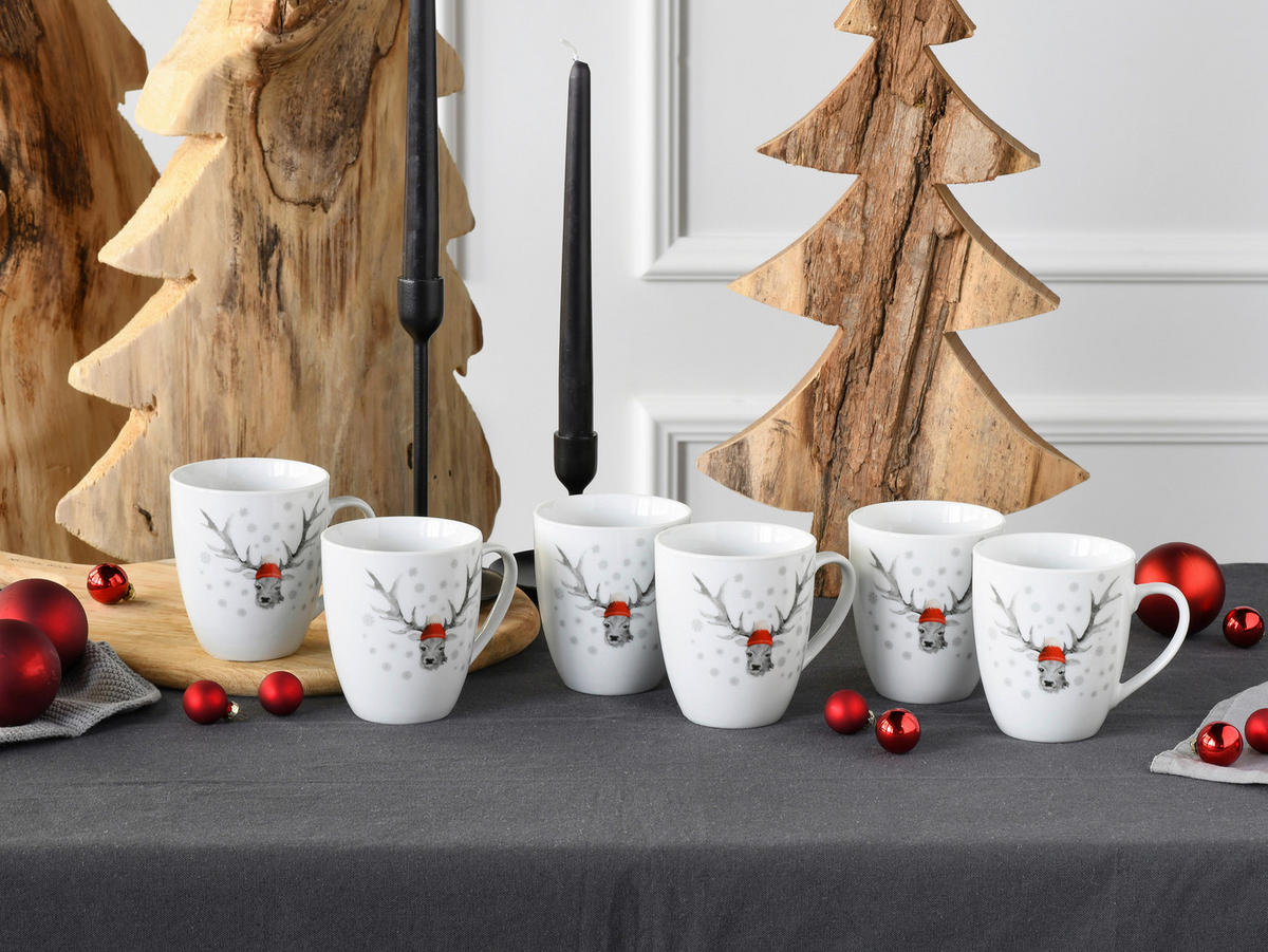 SET KAFFEMUGGAR Hirsch 6 delar  - vit, Basics, keramik - Creatable