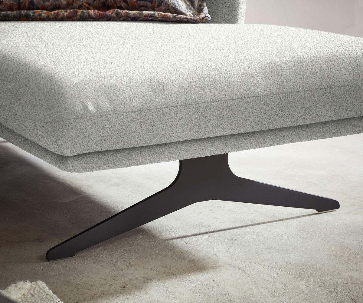ECKSOFA in Flachgewebe Weiss  - Weiss/Schwarz, Design, Textil/Metall (259/152cm) - Dieter Knoll