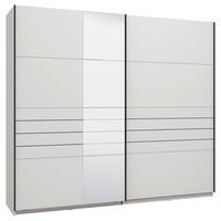 SCHWEBETÜRENSCHRANK 245/217,5/61 cm,  in Weiß, 2 Tür(en)  - Schwarz/Weiß, MODERN, Holzwerkstoff/Metall (245/217,5/61cm) - MID.YOU