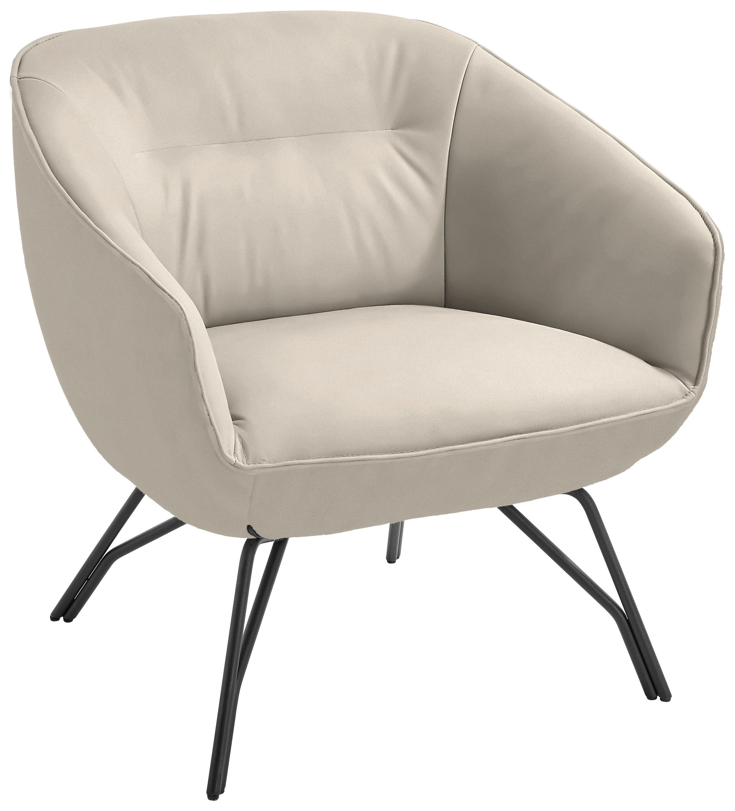 COCKTAILSESSEL - Ecru/Anthrazit, Design, Leder/Metall (76/80/73cm) - Joop!