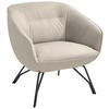 COCKTAILSESSEL - Ecru/Anthrazit, Design, Leder/Metall (76/80/73cm) - Joop!