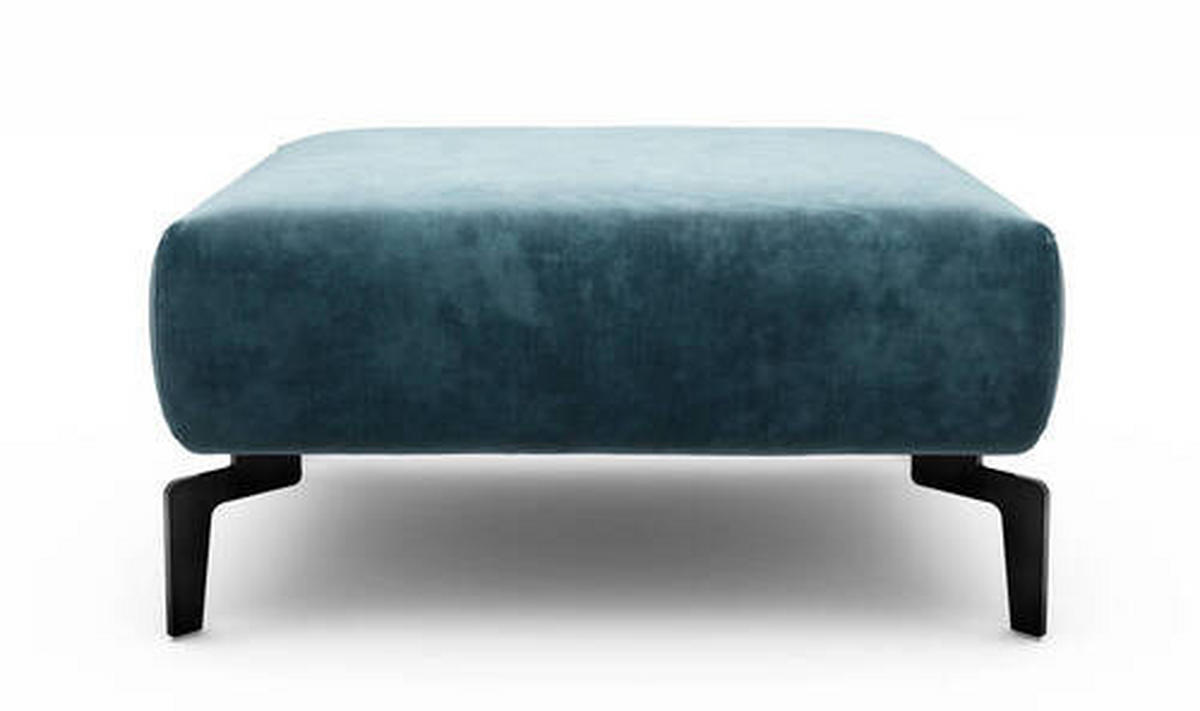 HOCKER in Textil Blau  - Blau/Schwarz, Design, Textil/Metall (90/70/46cm) - SENSOO