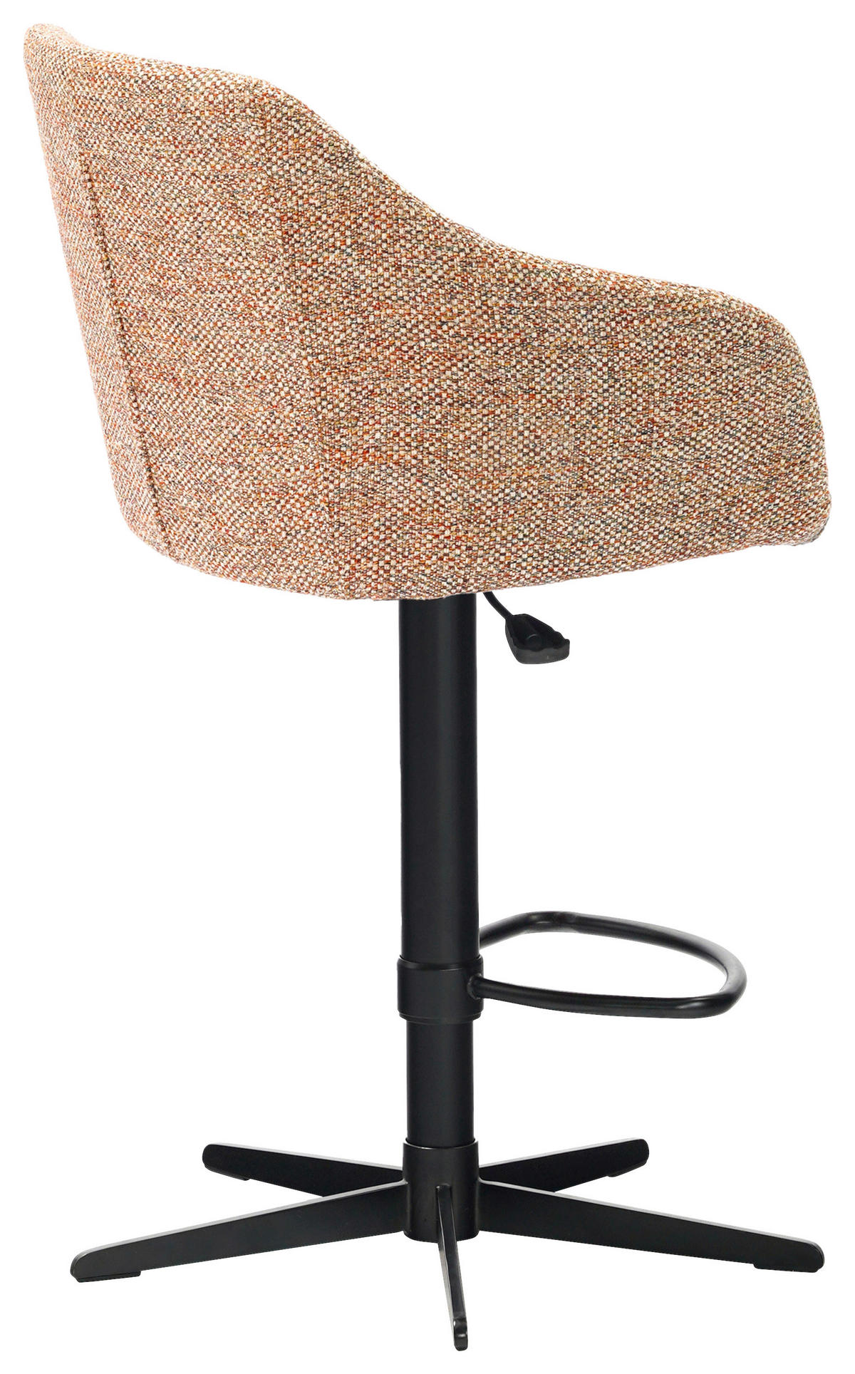 BARHOCKER in Metall, Textil Terracotta, Schwarz  - Terracotta/Schwarz, Design, Textil/Metall (54,5/88-108/53,5cm) - Cassando
