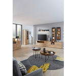 WOHNWAND  in Anthrazit, Eichefarben  298/214/49 cm  - Eichefarben/Anthrazit, Natur, Glas/Holz (298/214/49cm) - Valnatura