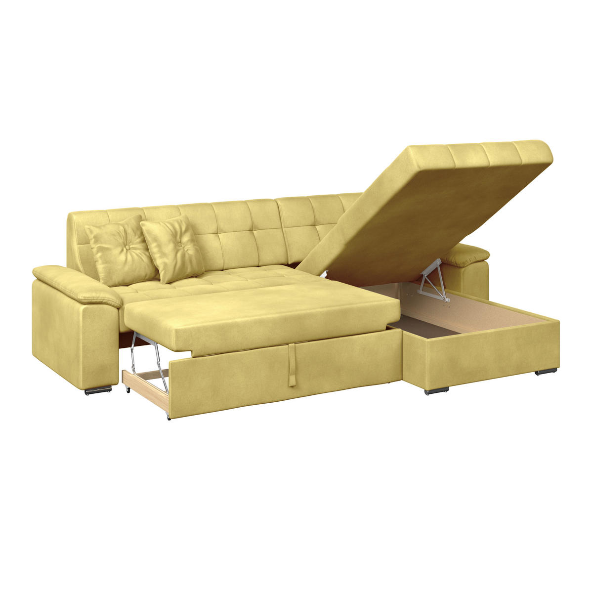 ECKSOFA Senfgelb Zierkissen  - Senfgelb, Trend, Textil (257/167cm) - Livetastic