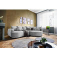 ECKSOFA  in Chenille Hellgrau  307/194 cm  - Hellgrau/Schwarz, Design, Kunststoff/Textil (307/194cm) - Carryhome