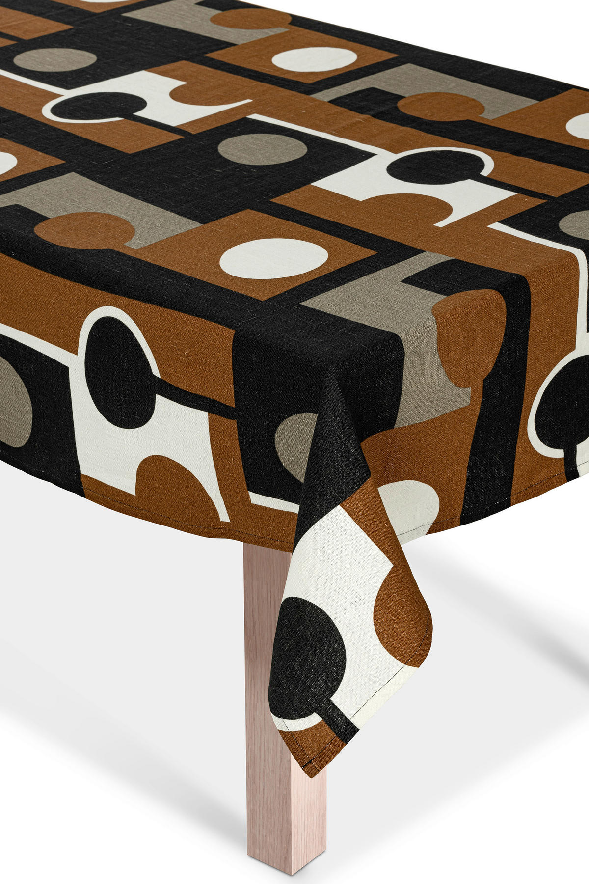 BORDSDUK HILD textil svart, vit, rostfärgad 160/250 cm  - vit/svart, Trend, textil (160/250cm) - Markslöjd