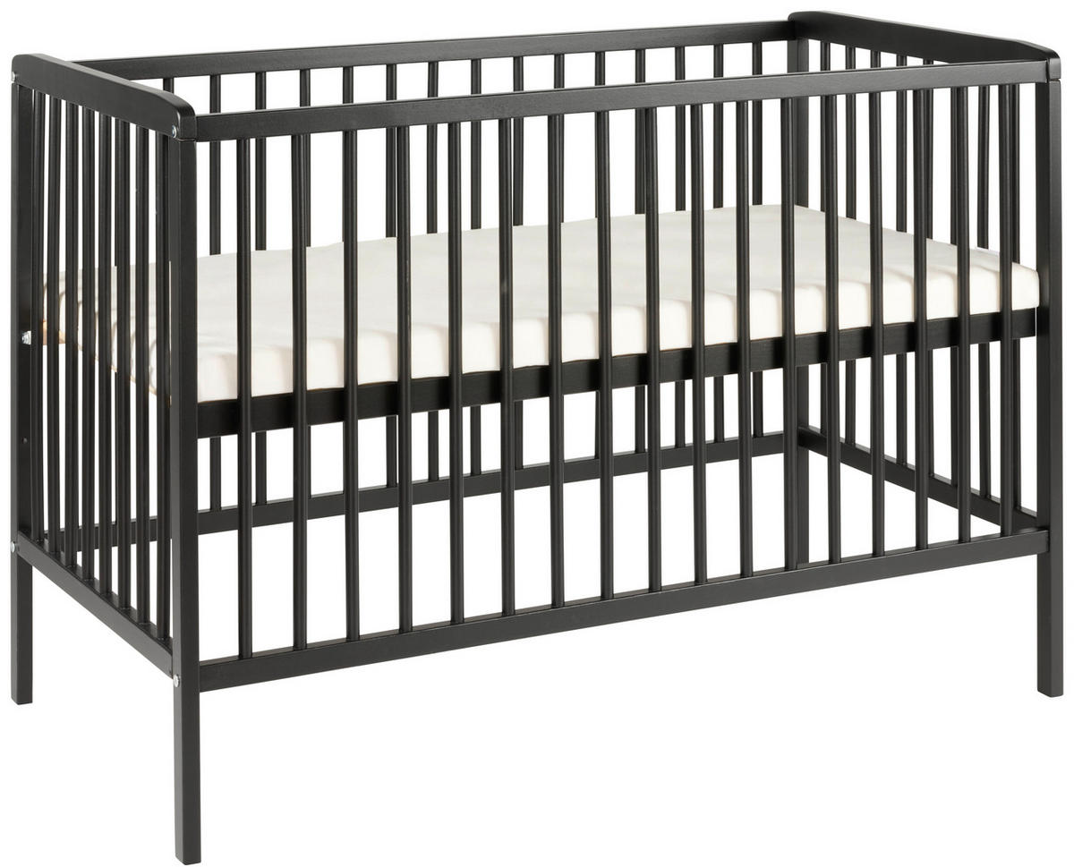 DĚTSKÁ POSTÝLKA  60 cmx120 cm - černá, Lifestyle, dřevo (125/65/86cm) - Jimmylee
