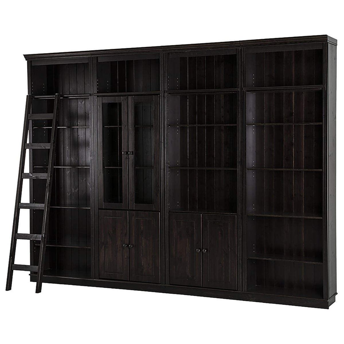 OBÝVACÍ STĚNA, barvy borovice, tmavě hnědá - barvy borovice/tmavě hnědá, Design, dřevo/sklo (296/223/34cm) - Livetastic