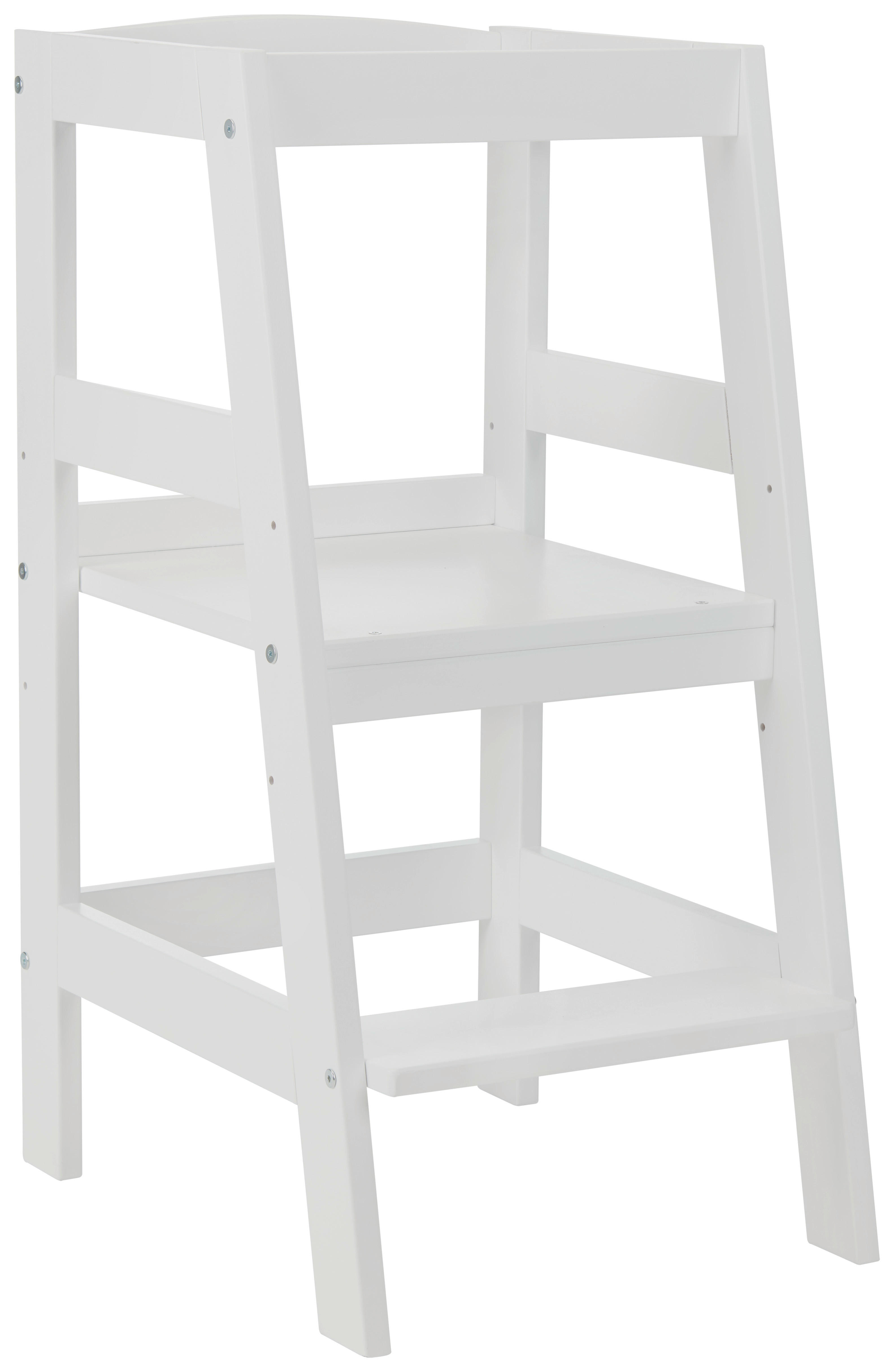 LERNTURM Weiß  - Weiß, Basics, Holz (40/42/89cm) - Jimmylee