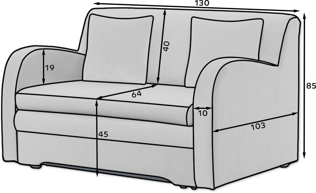 Thumbnail - Mid.you Schlafsofa Ario, Grau, Dunkelblau, Textil, 2-Sitzer, Füllung: Schaumstoff, 130x85x103 cm, Liegefunktion, Wohnzim...