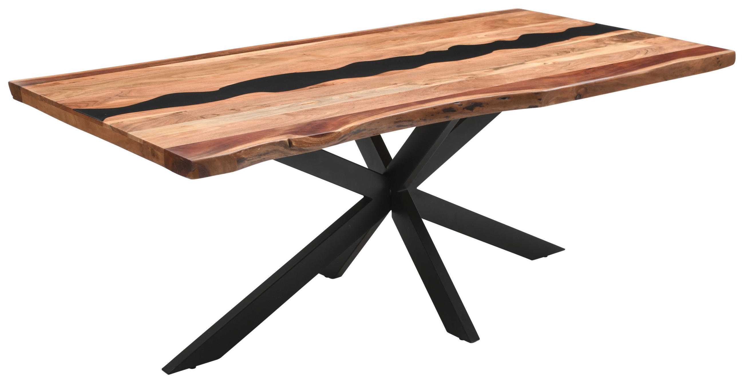 TISCHPLATTE Akazie Schwarz, Akaziefarben  - Schwarz/Akaziefarben, Design, Naturmaterialien/Holz (240/100/5,5cm) - Landscape
