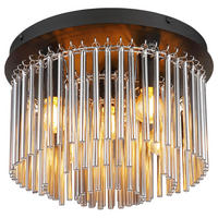 DECKENLEUCHTE  32/23 cm    - Chromfarben/Schwarz, Design, Glas/Metall (32/23cm) - Collet's Monde