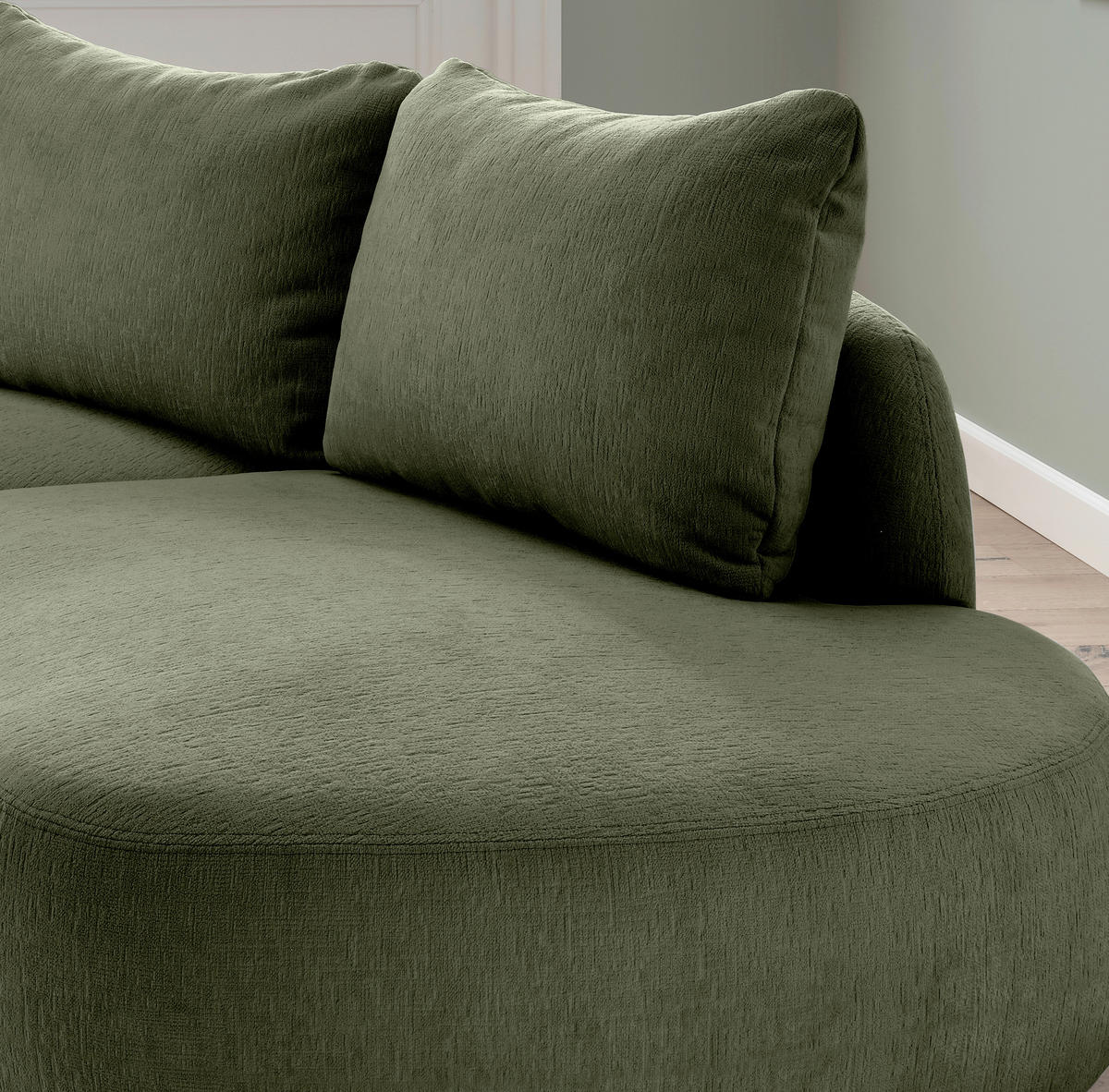 ECKSOFA in Mikrofaser Grün  - Schwarz/Grün, Modern, Kunststoff/Textil (139/250cm) - Livetastic