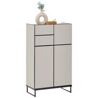 MIDISCHRANK 60/102/31 cm  - Kaschmir/Schwarz, Basics, Holzwerkstoff/Metall (60/102/31cm) - MID.YOU