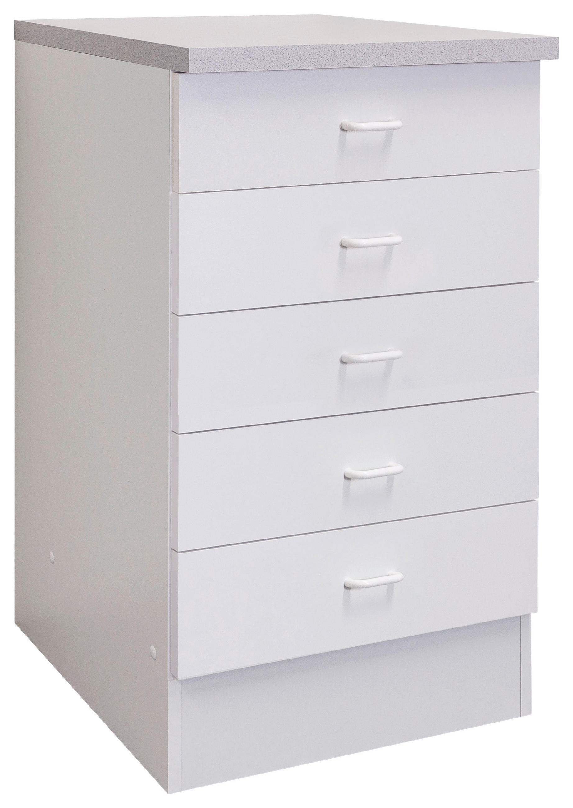 SCHUBKASTENUNTERSCHRANK 50/85/50 cm  in Weiß  - Hellgrau/Weiß, KONVENTIONELL, Holzwerkstoff/Kunststoff (50/85/50cm) - FlexWell