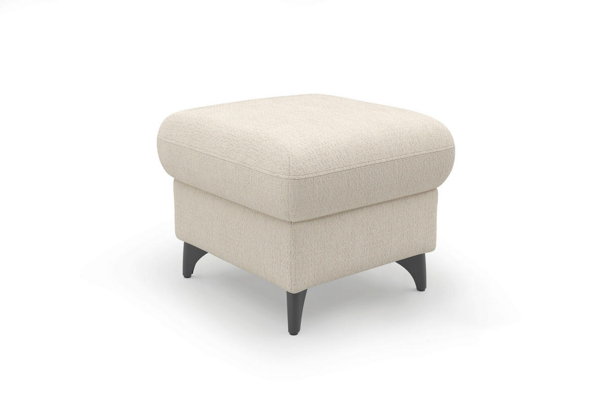 HOCKER in Textil Sandfarben  - Sandfarben/Schwarz, KONVENTIONELL, Textil/Metall (58/48/58cm) - Sit & More