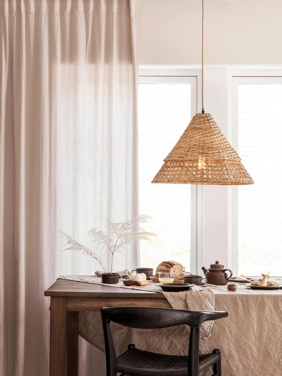 HÄNGLAMPA PR Home Pune 50/42,5 cm  - naturfärgad, Natur, naturmaterial (50/42,5cm)