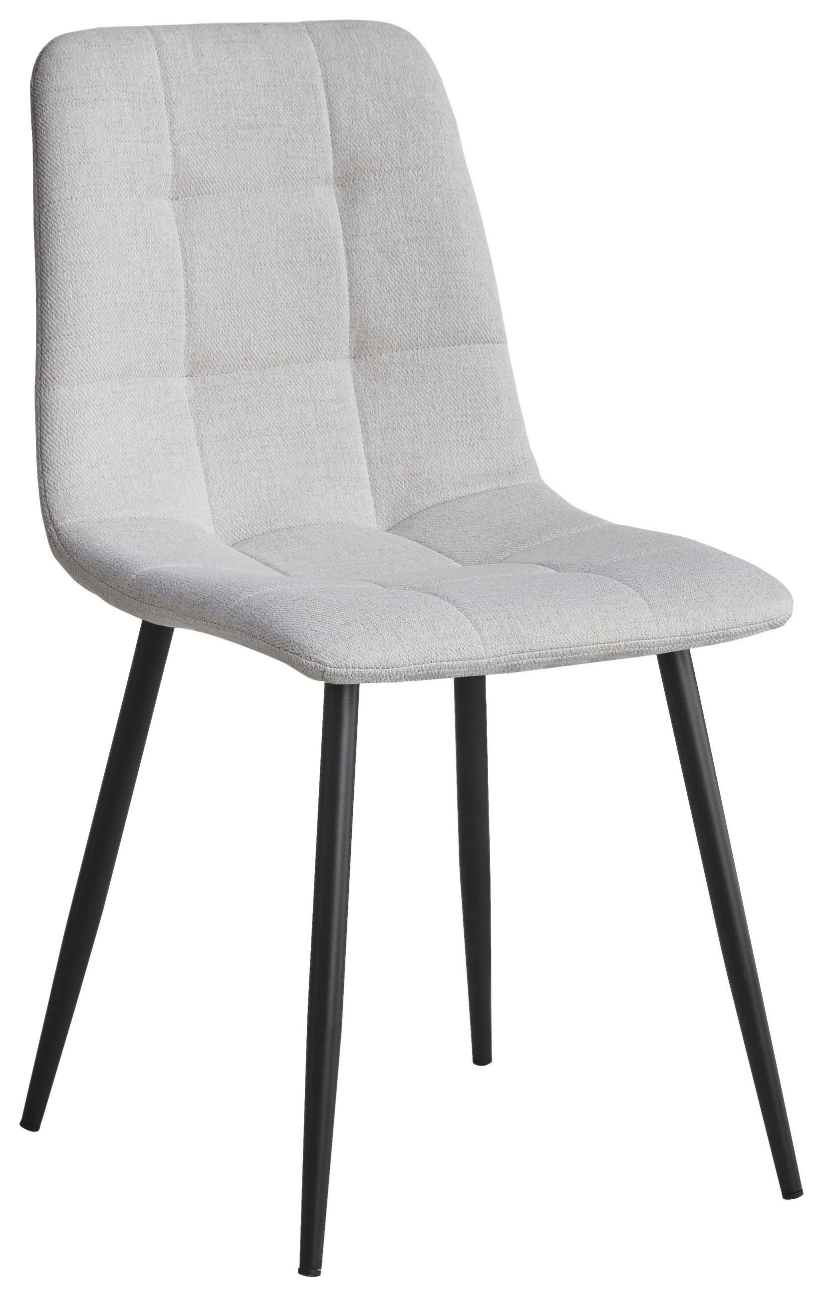 STUHL Webstoff Schwarz, Beige  - Beige/Schwarz, Design, Textil/Metall (45/86.5/55cm) - Stylife