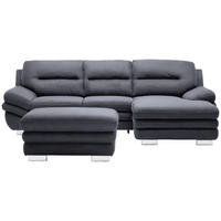 ECKSOFA Anthrazit Mikrofaser  - Chromfarben/Anthrazit, Design, Textil (270/166cm) - Stylife