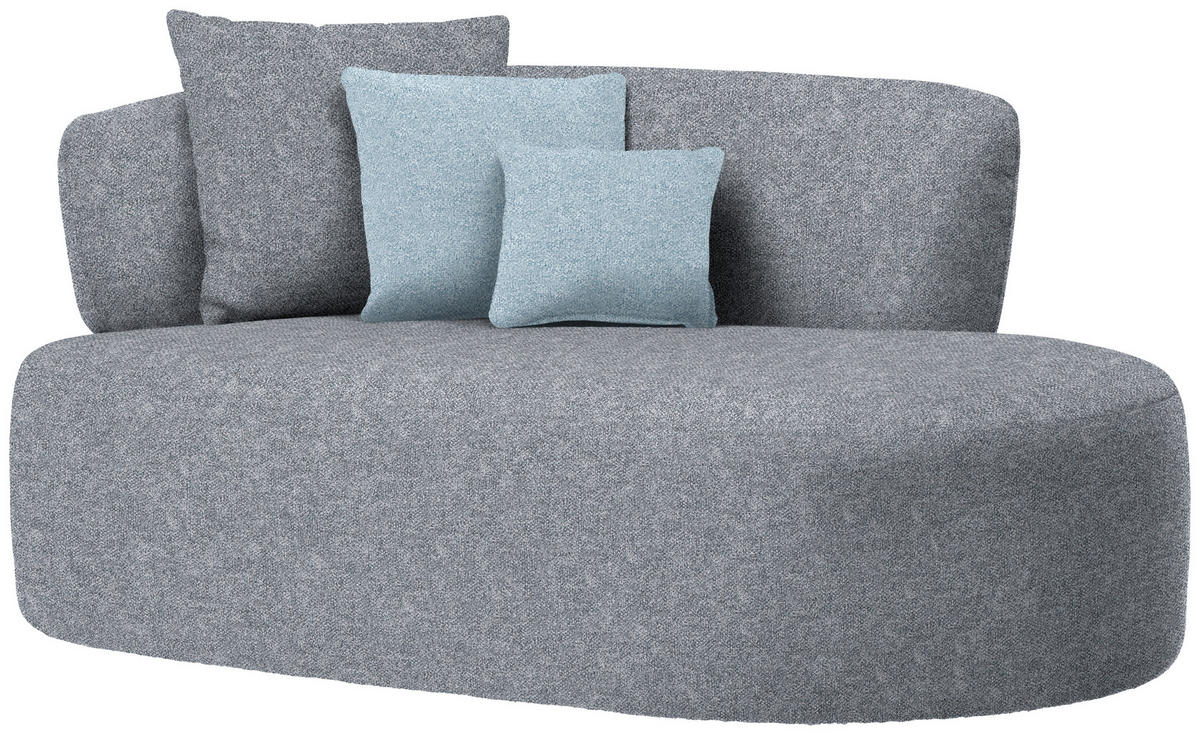 RÉCAMIERE in Flachgewebe Blau, Dunkelgrau  - Blau/Dunkelgrau, MODERN, Kunststoff/Textil (166/86/105cm) - Hom`in