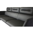 SITZBANK 200/91/70 cm Echtleder Schwarz  - Schwarz, Design, Leder/Metall (200/91/70cm) - Dieter Knoll