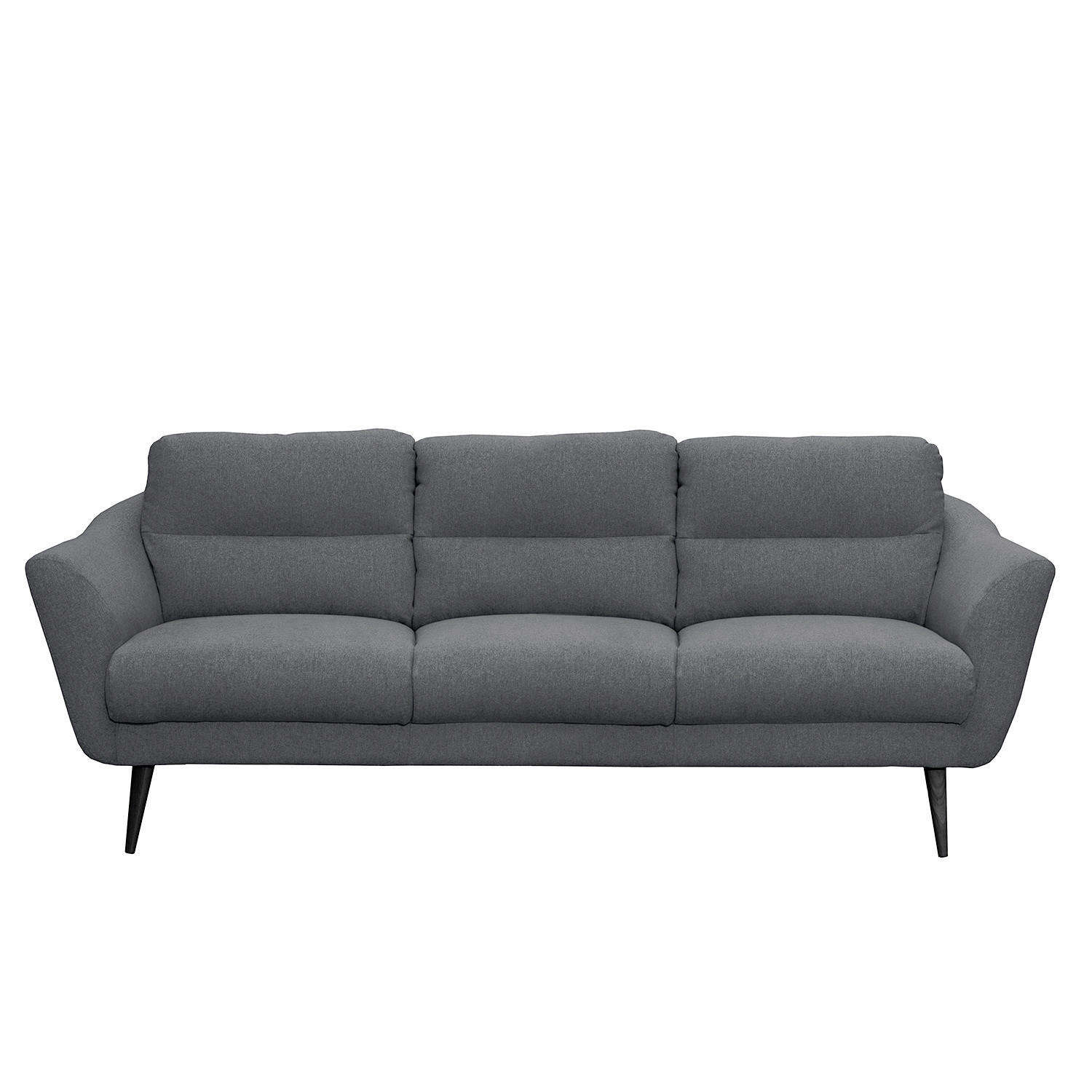 3-SITZER-SOFA in Webstoff Anthrazit  - Anthrazit/Schwarz, Design, Holz/Textil (209/87/88cm) - Livetastic