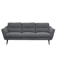 3-SITZER-SOFA in Webstoff Anthrazit  - Anthrazit/Schwarz, Design, Holz/Textil (209/87/88cm) - Livetastic