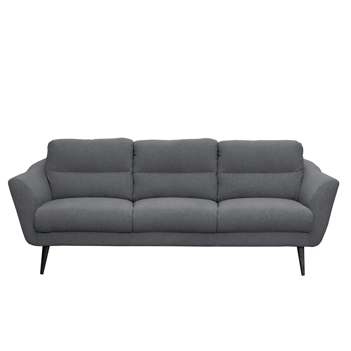 3-SITZER-SOFA in Webstoff Anthrazit  - Anthrazit/Schwarz, Design, Holz/Textil (209/87/88cm) - Livetastic