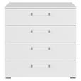 KOMMODE  in 80/81/42 cm  - Silberfarben/Weiß, Design, Holzwerkstoff/Kunststoff (80/81/42cm) - Novel
