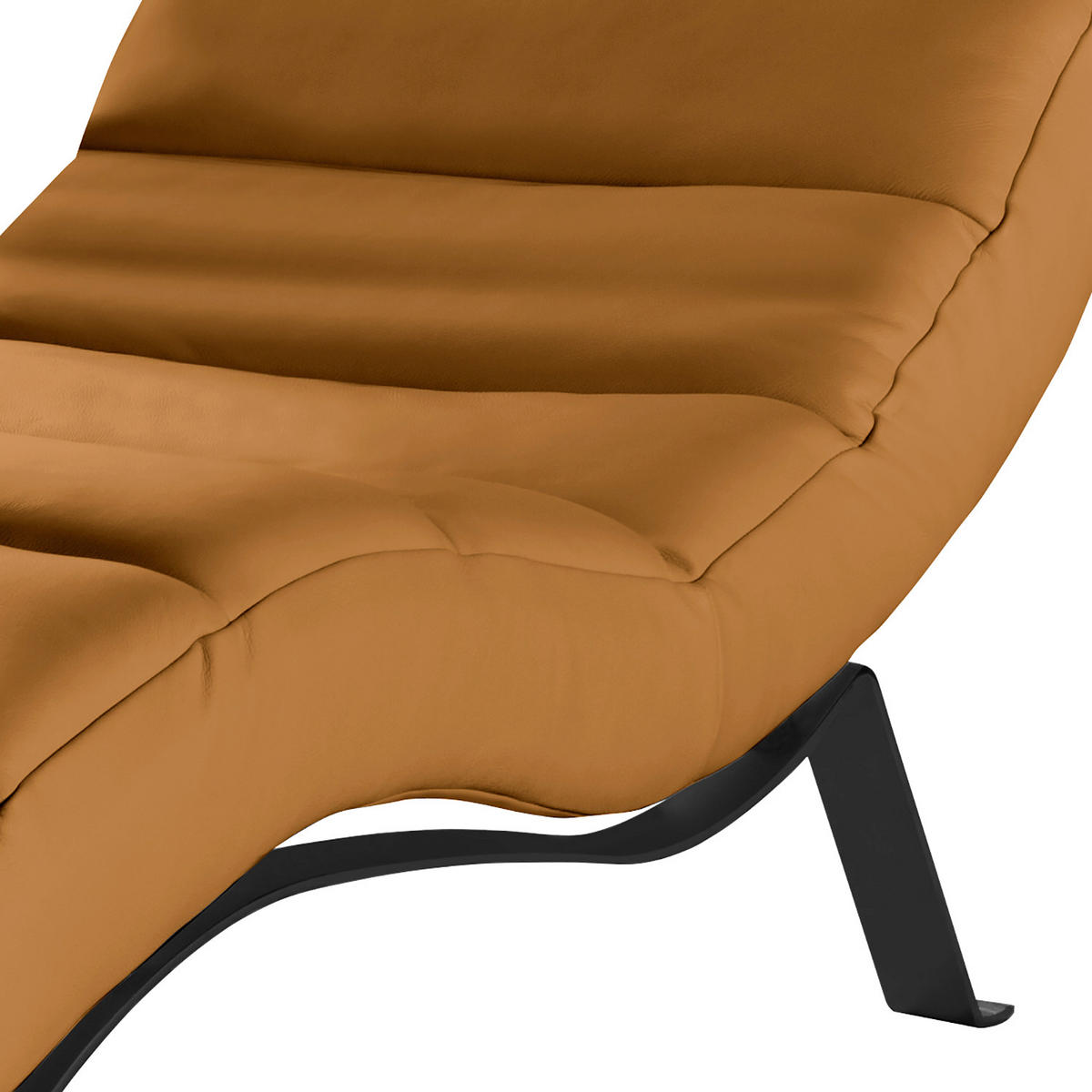 RELAXLIEGE SWING Mikrofaser Cognac  - Cognac/Schwarz, Design, Textil/Metall (65/65-95/171cm) - Livetastic