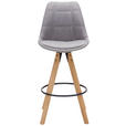 BARHOCKER in Eichefarben, Hellgrau  - Eichefarben/Hellgrau, Design, Holz/Textil (49/113,5/56cm) - Carryhome